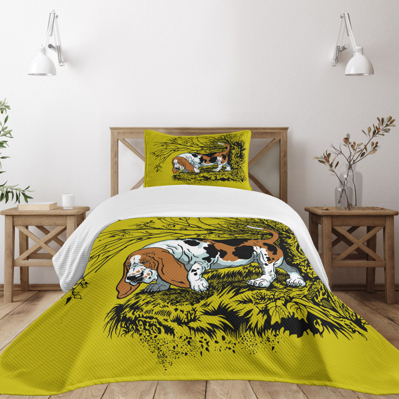 Hunting Dog Woods Bedspread Set