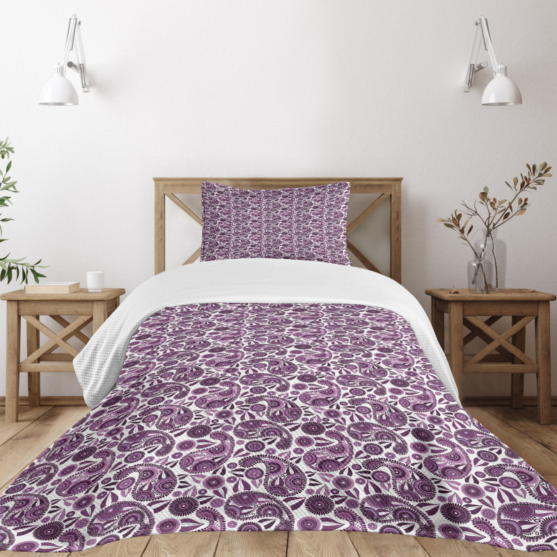 Floral Leafy Bedspread Set