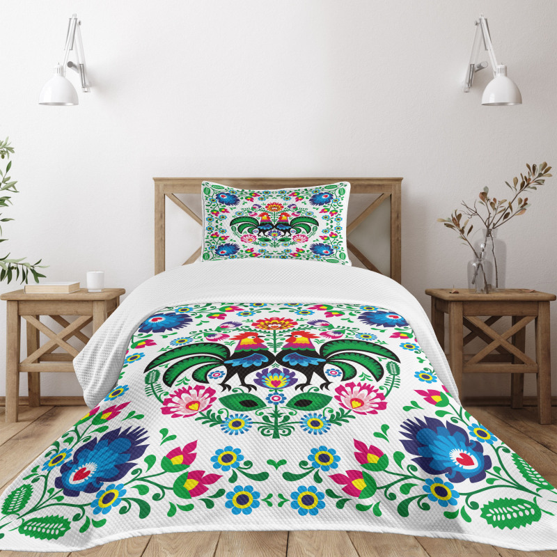 Traditional Polish Rooster Bedspread Set