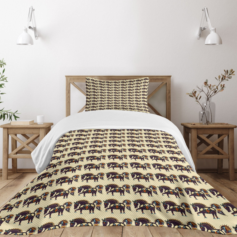 Ukrainian Karakoko Horse Bedspread Set