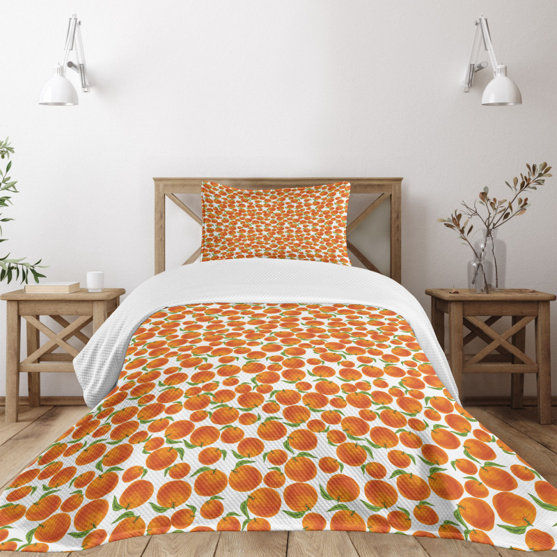 Organic Juicy Oranges Bedspread Set