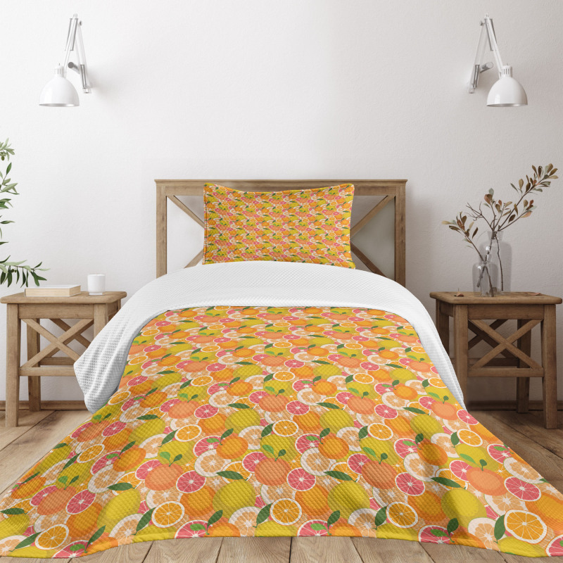 Fresh Tasty Citrus Fruit Bedspread Set