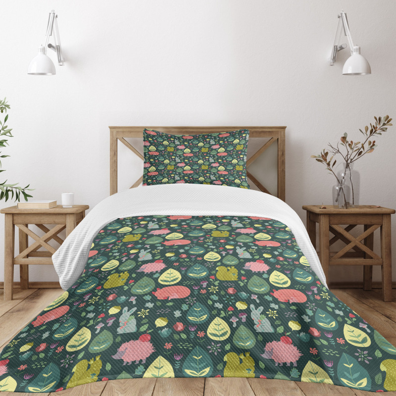 Bunny Fox Squirrel Bedspread Set