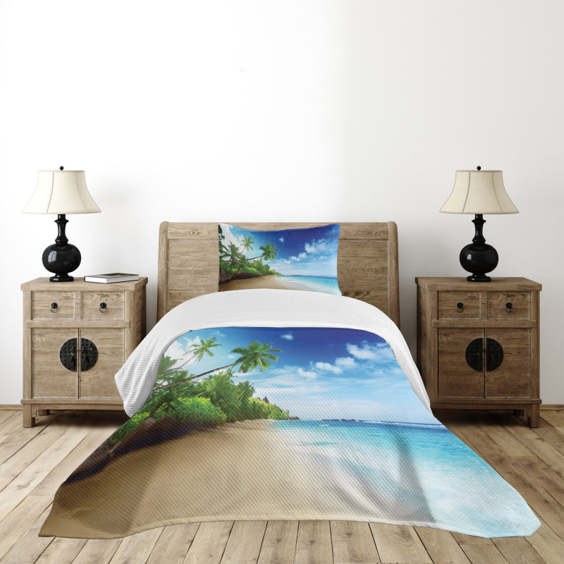 Beach Sunset and Waves Bedspread Set