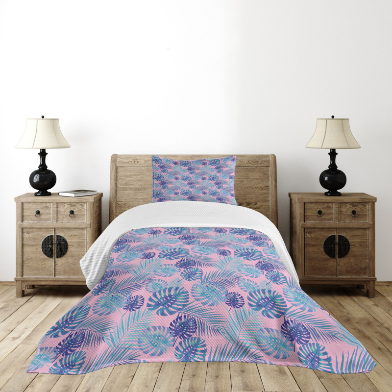 Hawaiian Party Botanical Art Bedspread Set