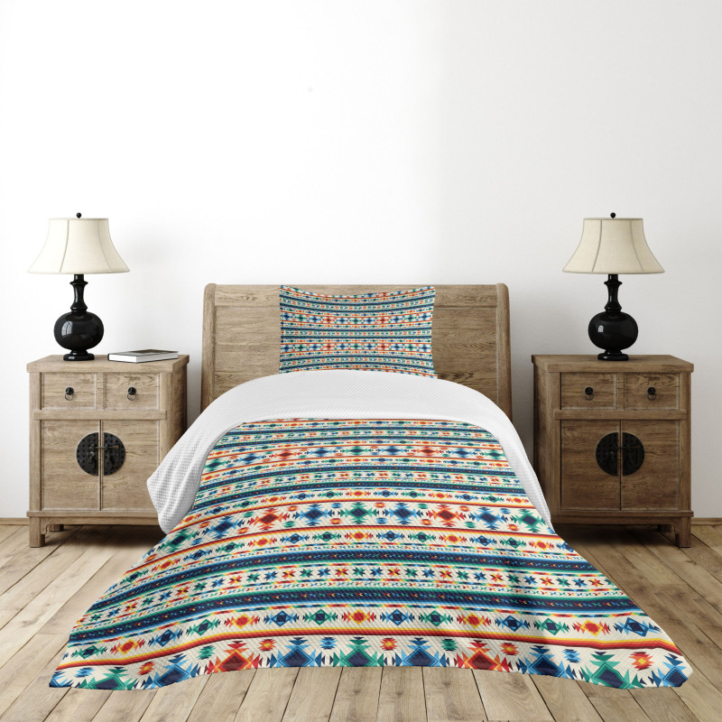 Aztec Geometry Primitive Bedspread Set