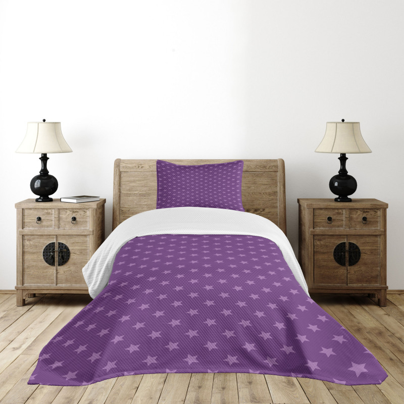 Purple Color Palette Shapes Bedspread Set