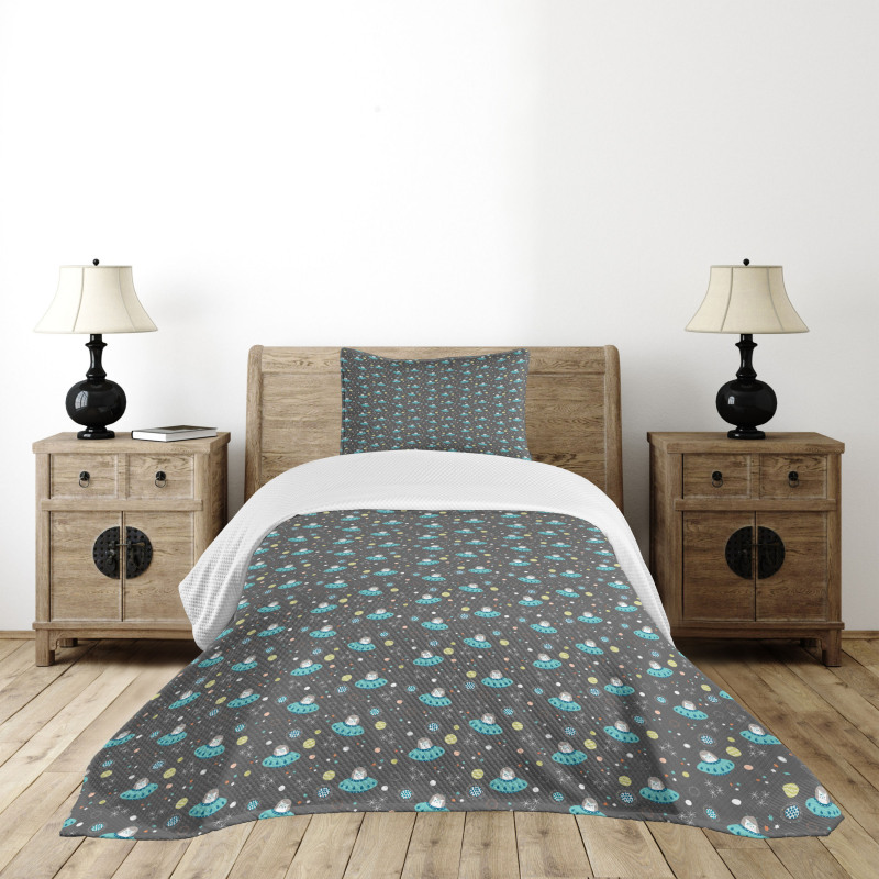 Space Cat Astronauts Bedspread Set