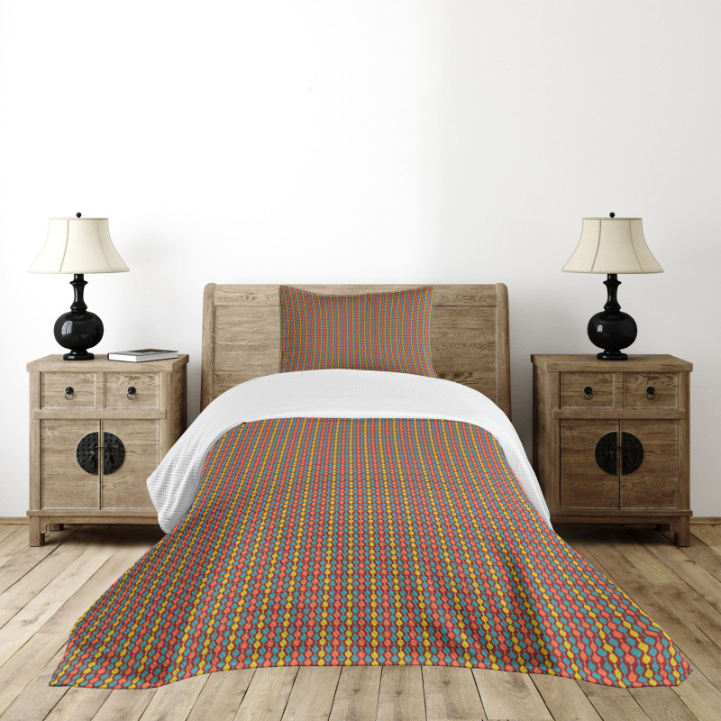 Geometric Vertical Art Motif Bedspread Set