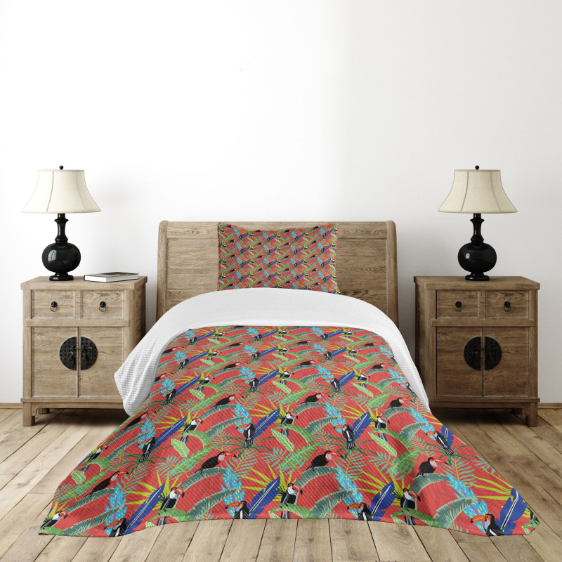 Tropical Birds Rainforest Bedspread Set