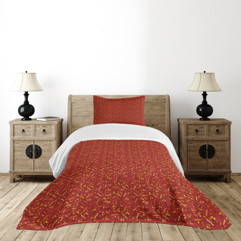 Cheerful Motif Memphis Art Bedspread Set