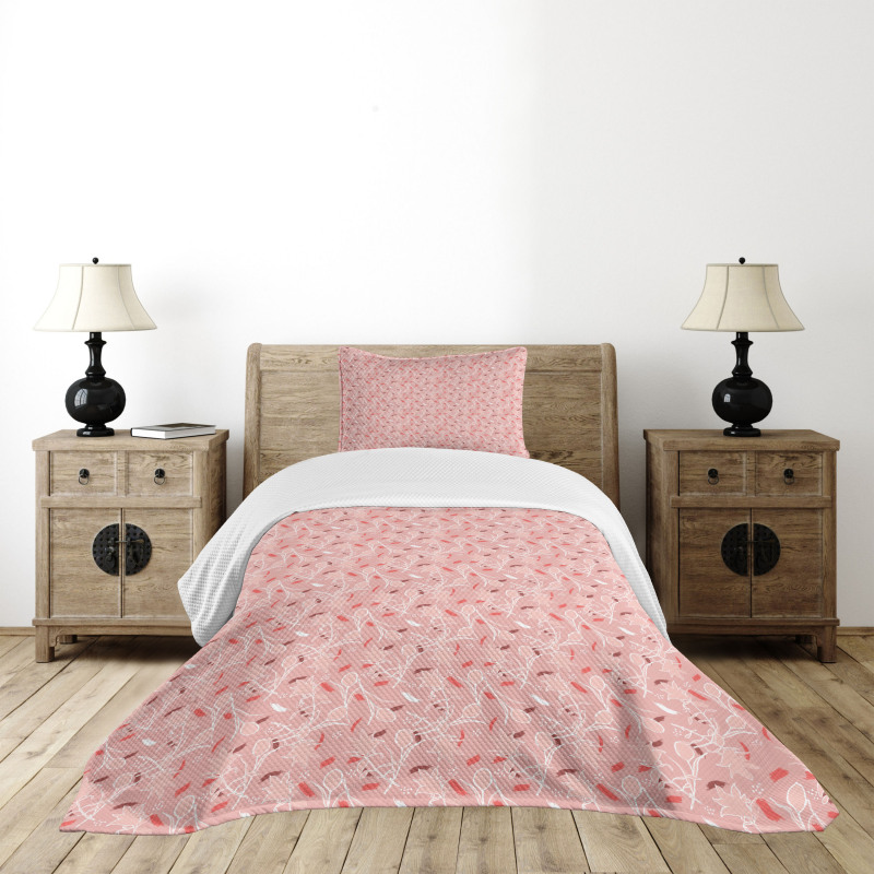 Romantic Rose Brushstrokes Bedspread Set