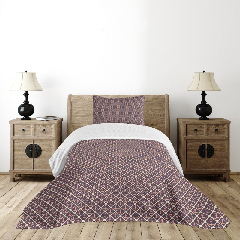 Nautical in Rhombuses Bedspread Set