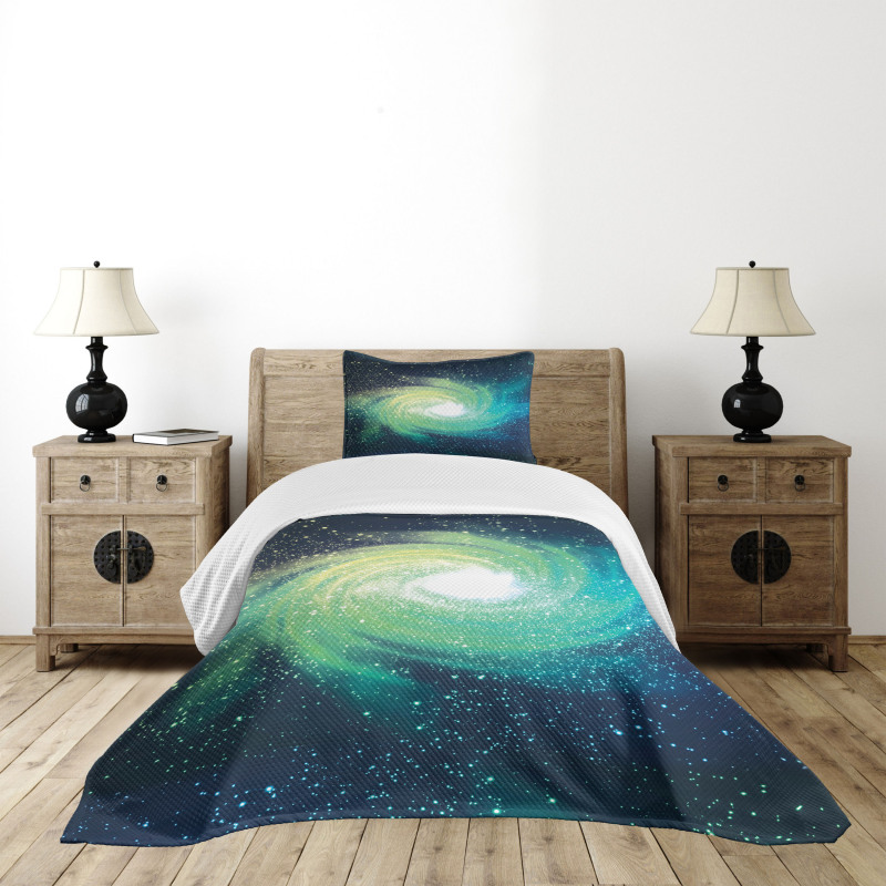 Outer Space Theme Stardust Bedspread Set