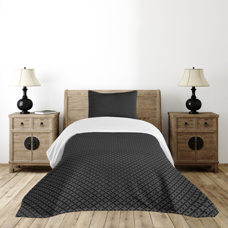 Monochrome Geometric Stars Bedspread Set