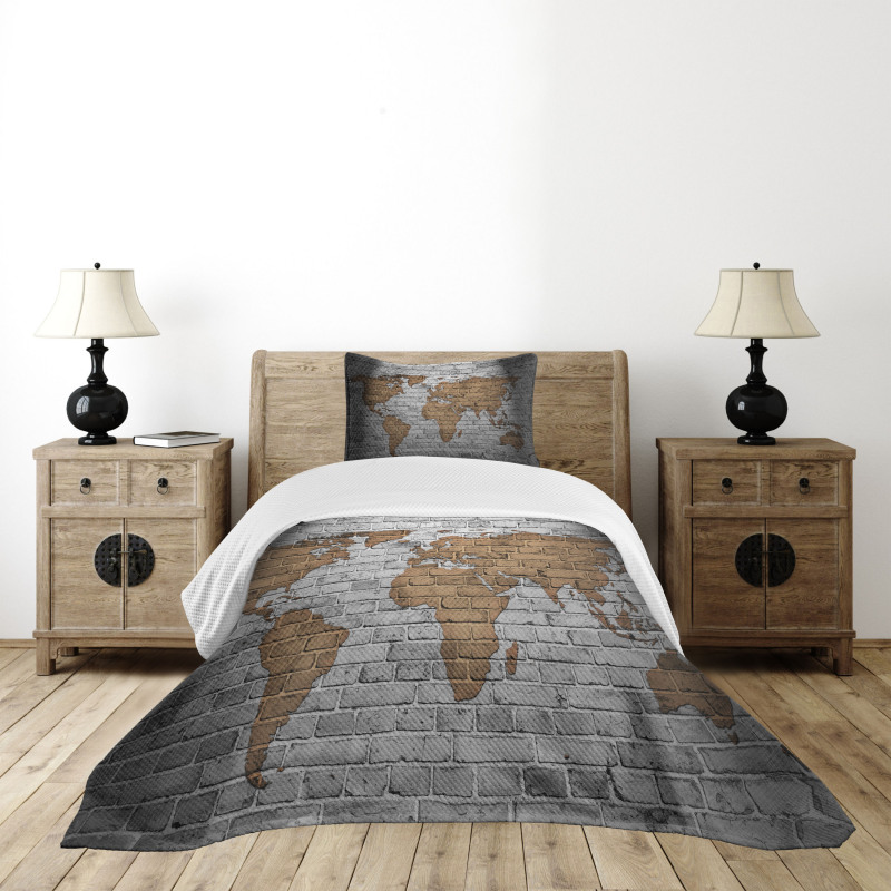 Countries Continents Bedspread Set