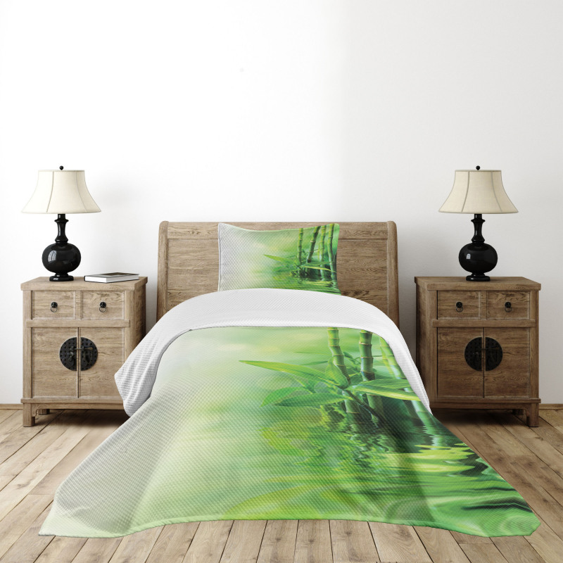 Spa Bamboos Trees Bedspread Set