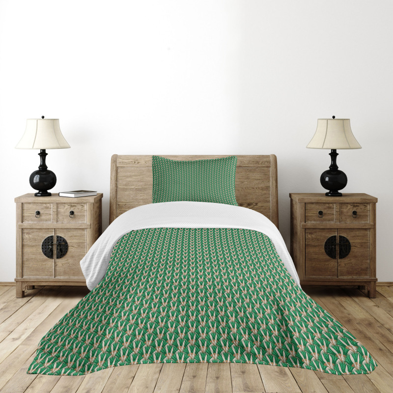 Papyrus Plant Lattice Art Bedspread Set