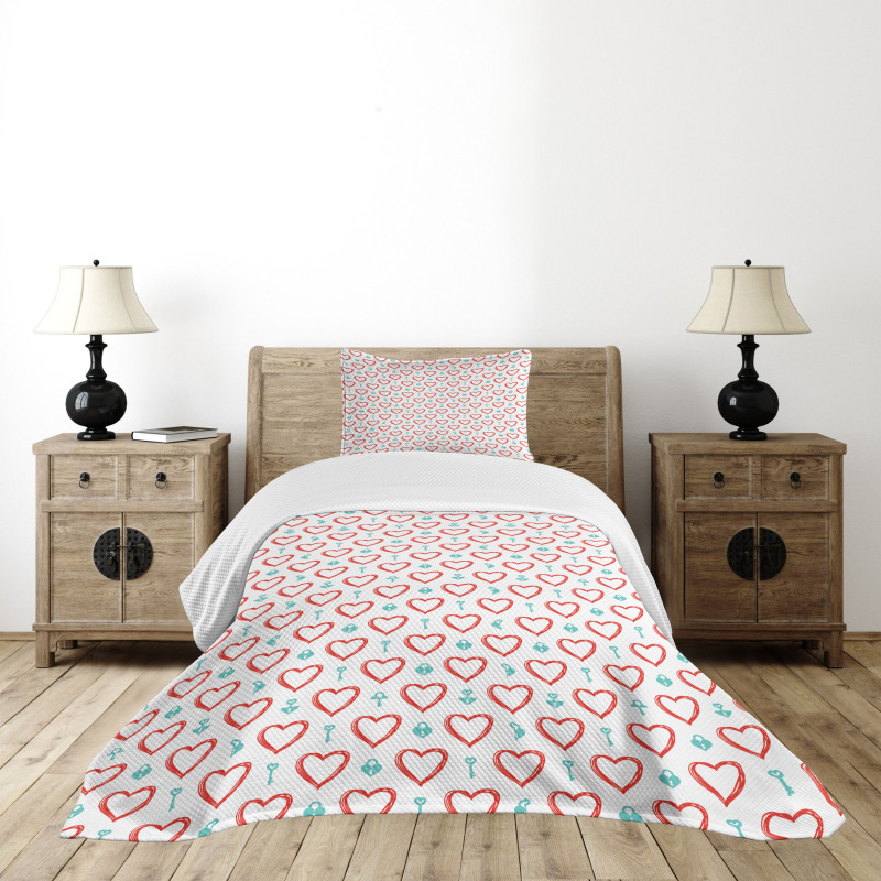 Love Keys Locks Bedspread Set