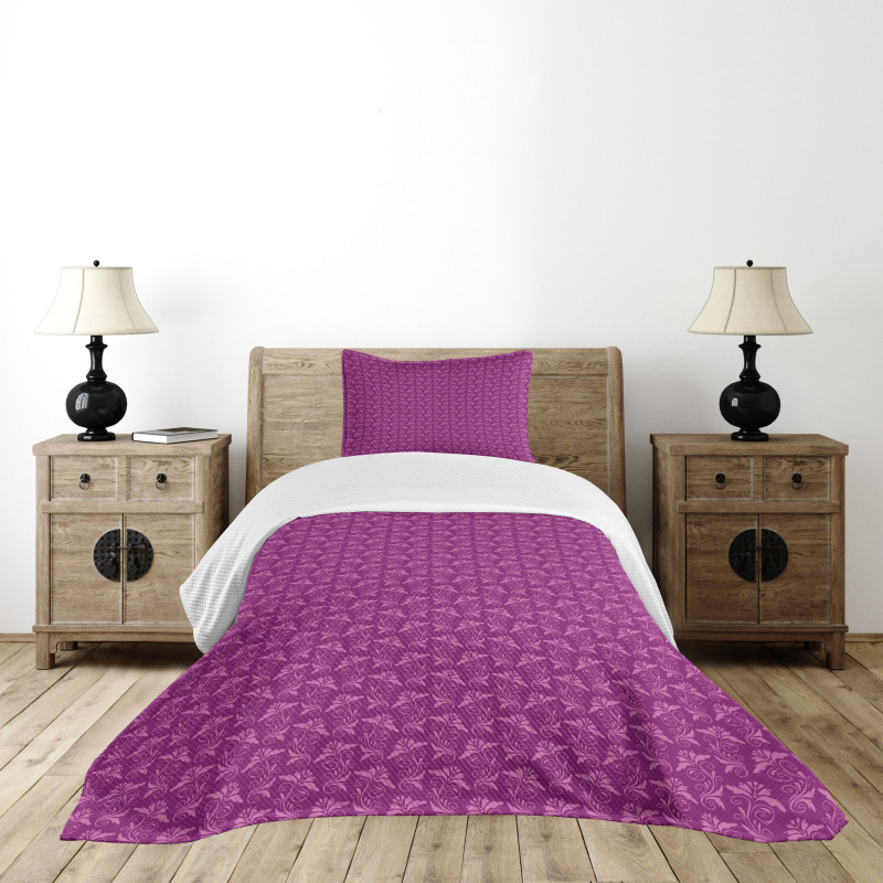 Abstract Flowers Graphic Bedspread Set