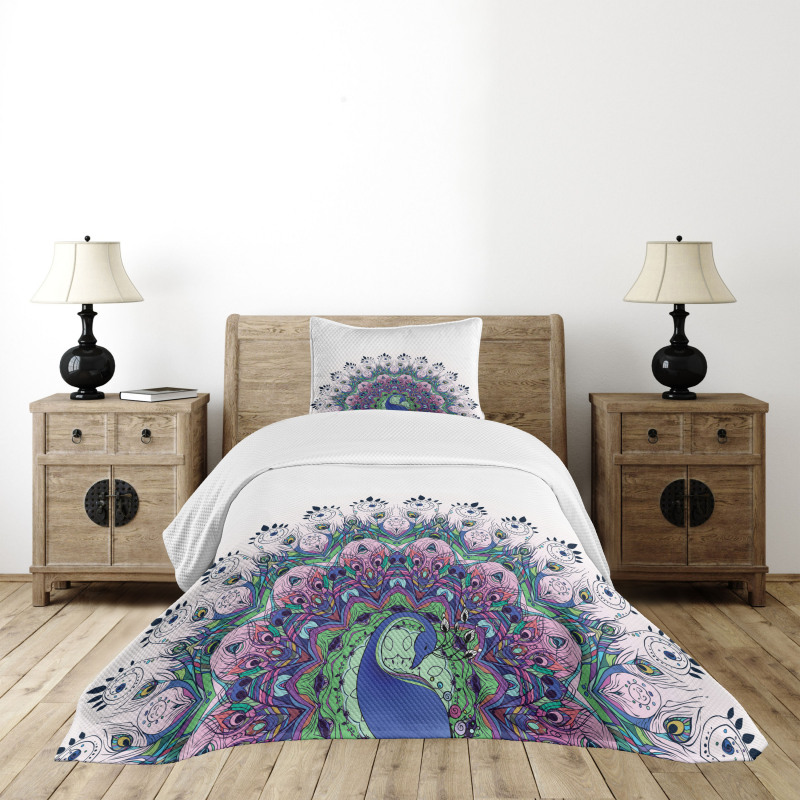 Exotic Wild Peacock Bedspread Set