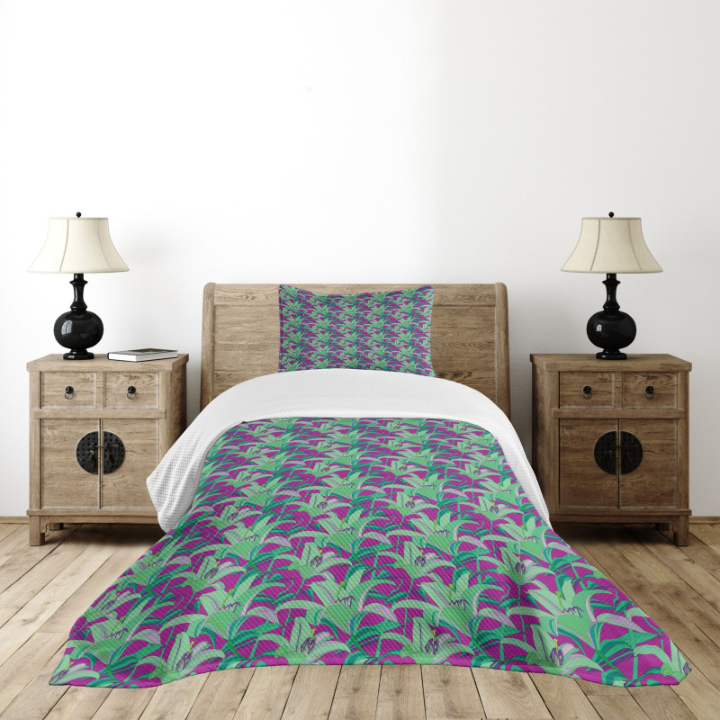 Close up Hawaiian Plants Bedspread Set