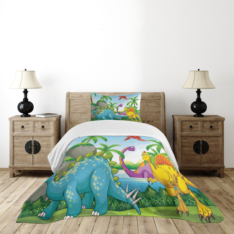 Dinosaurs in the Jungle Bedspread Set