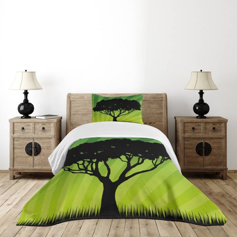 Funky Sunset Nature Art Bedspread Set