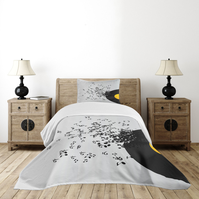 Flying Notes Album Dance Bedspread Set