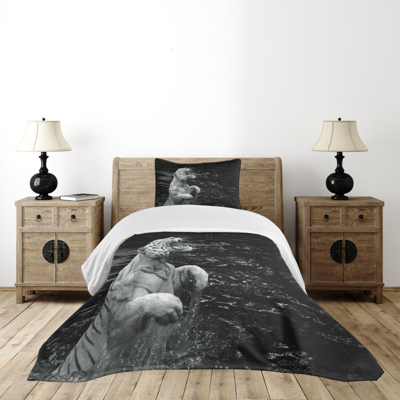 Exotic White Tiger Bedspread Set