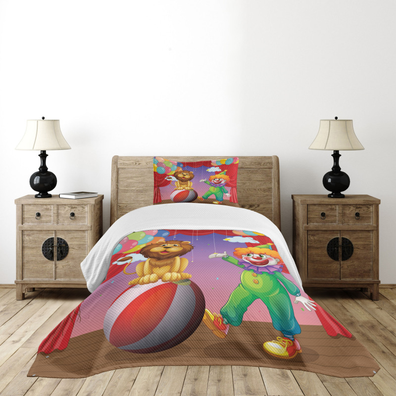 Lion Clown Performance Bedspread Set