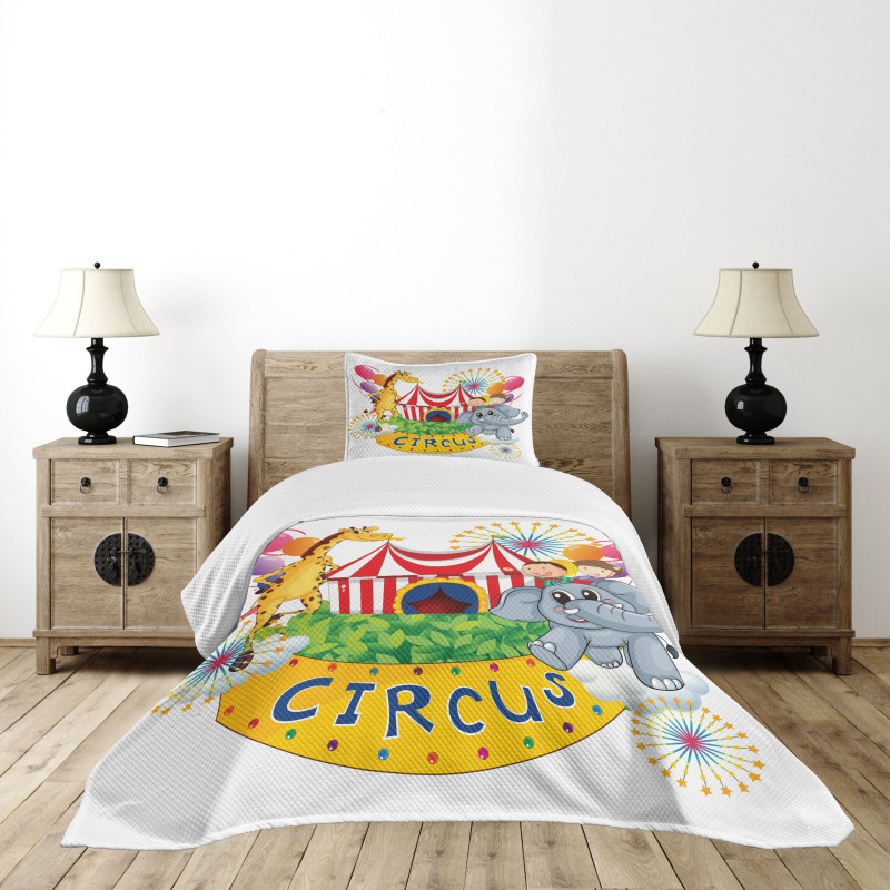 Circus Show with Kids Bedspread Set