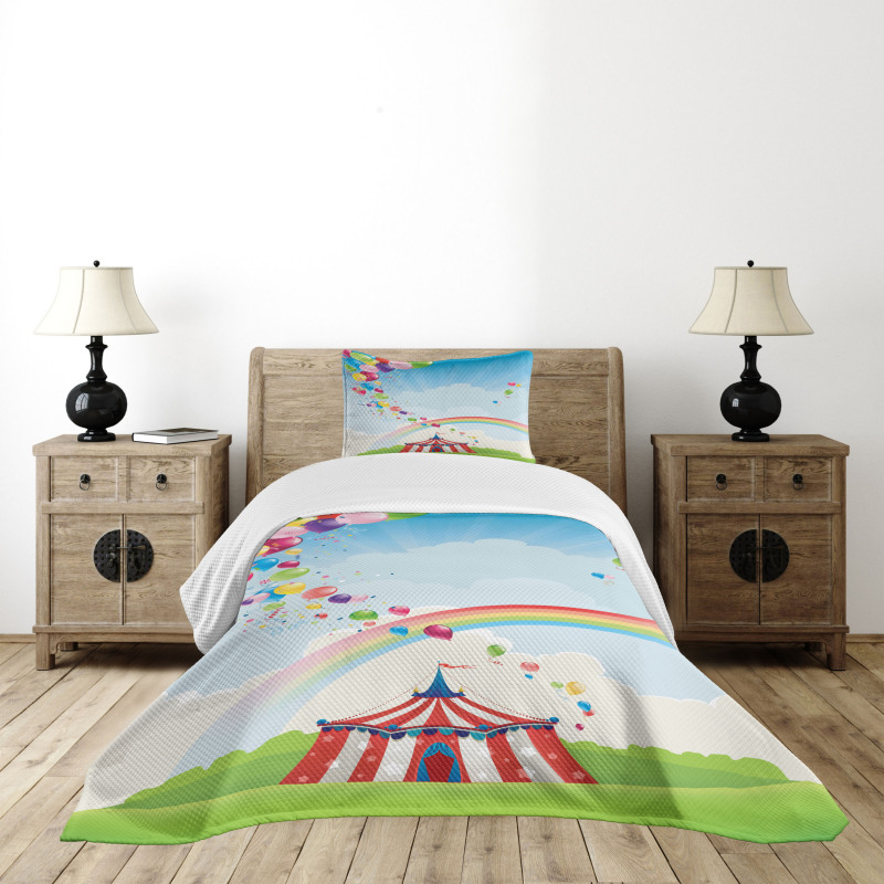 Circus Rainbow Clouds Bedspread Set