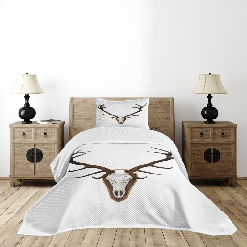 Deer Stag Bones Mounted Bedspread Set