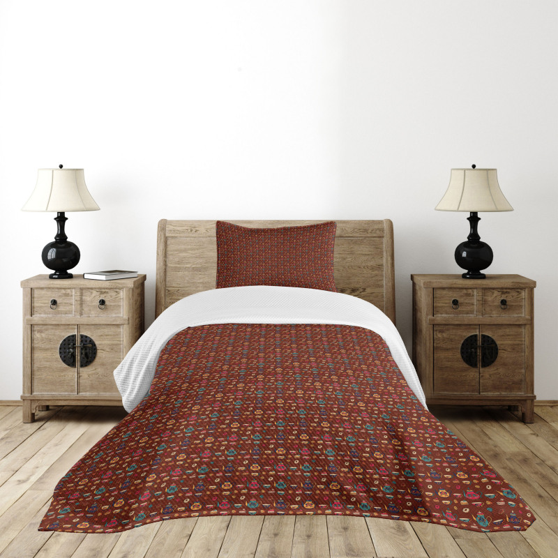 British Tea Ceremony Art Bedspread Set