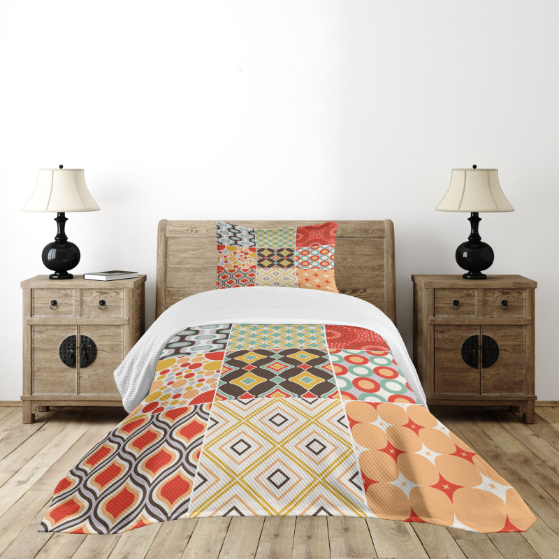 Vintage Abstract Shape Bedspread Set