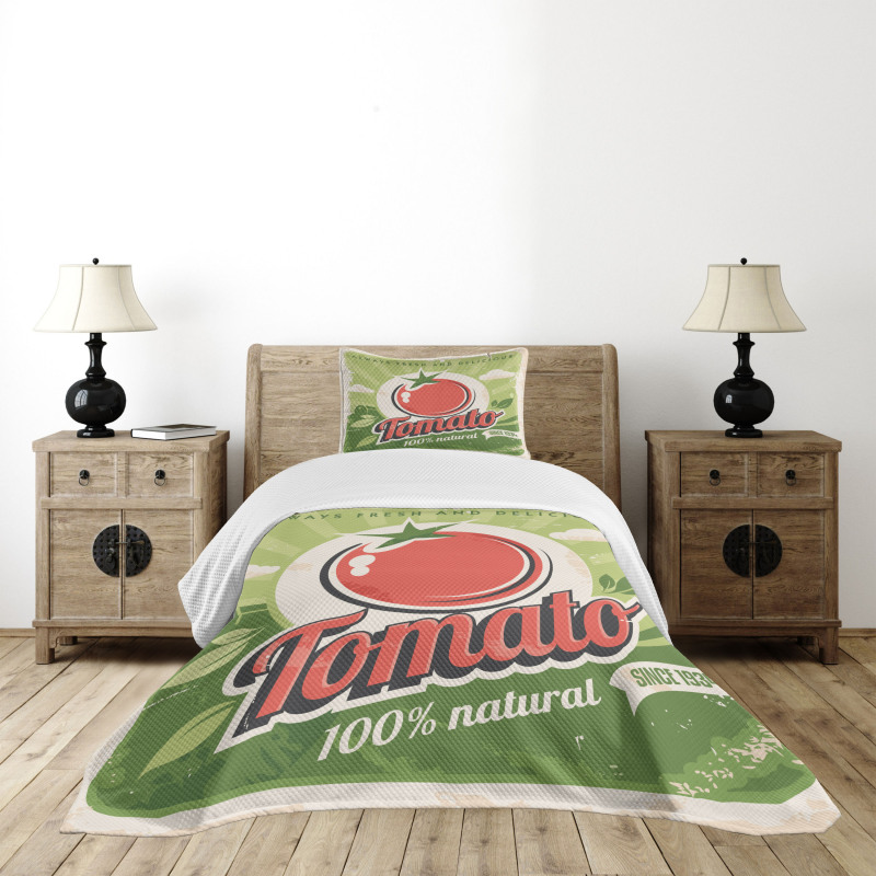 Vintage Tomato Poster Bedspread Set