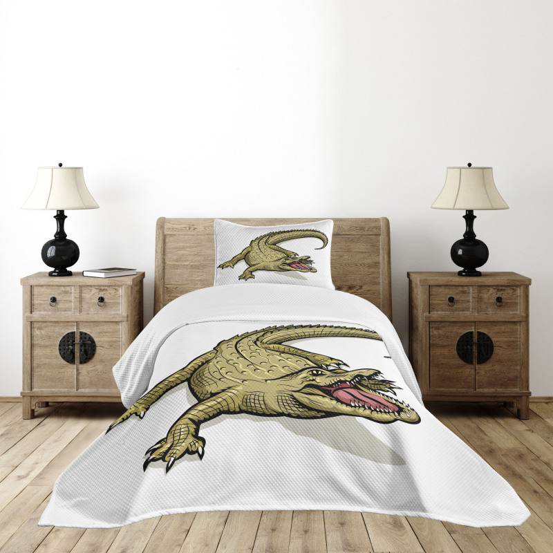 Exotic Wild Crocodile Bedspread Set