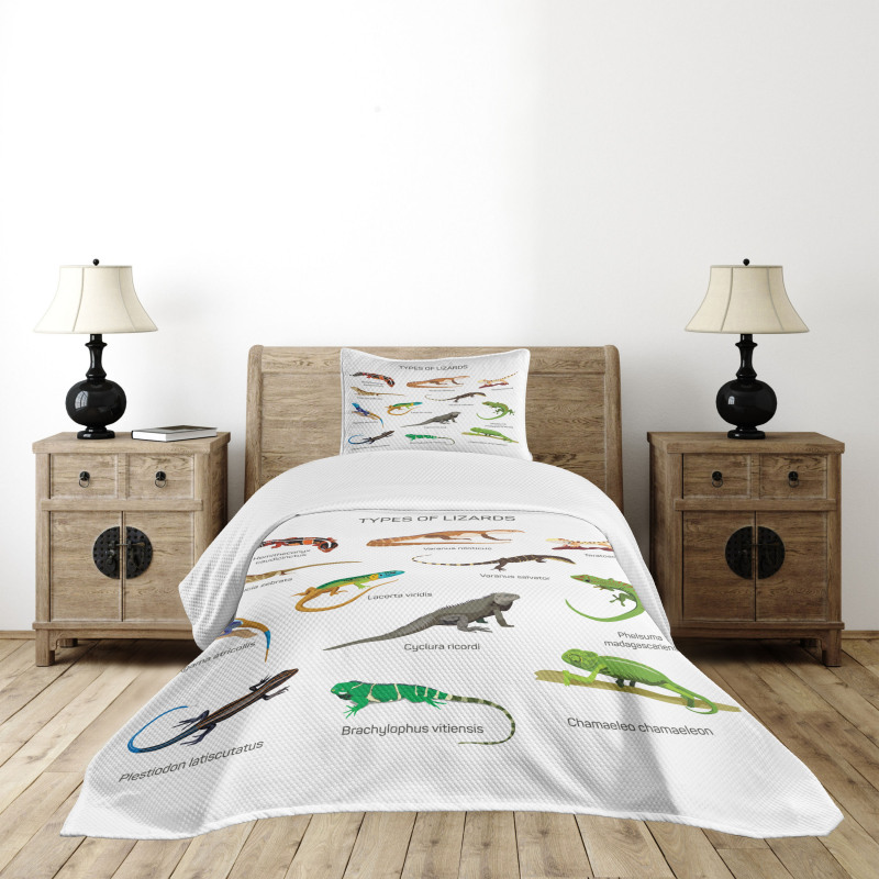 Exotic Lizard Reptiles Bedspread Set