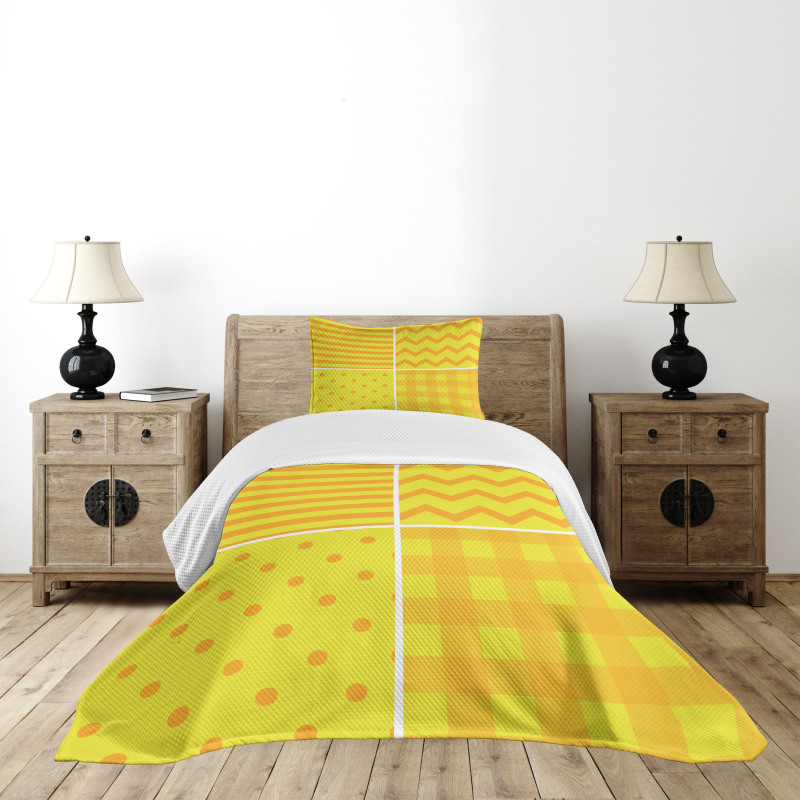 Retro Patterns Zigzag Bedspread Set