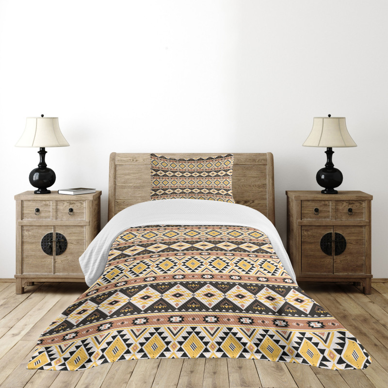 Mexican Lines and Triangles Bedspread Set