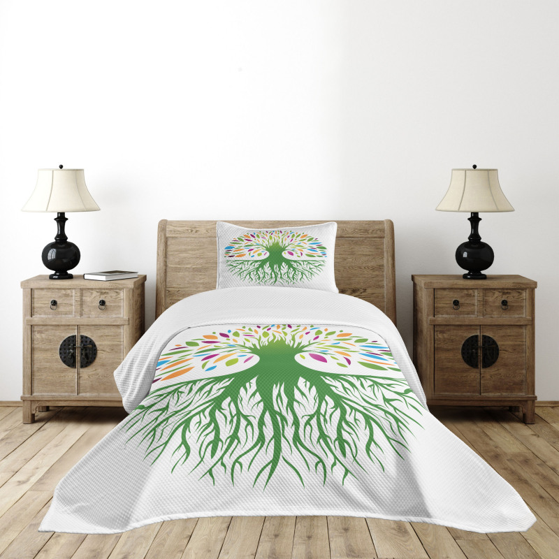 Colorful Tree Art Bedspread Set