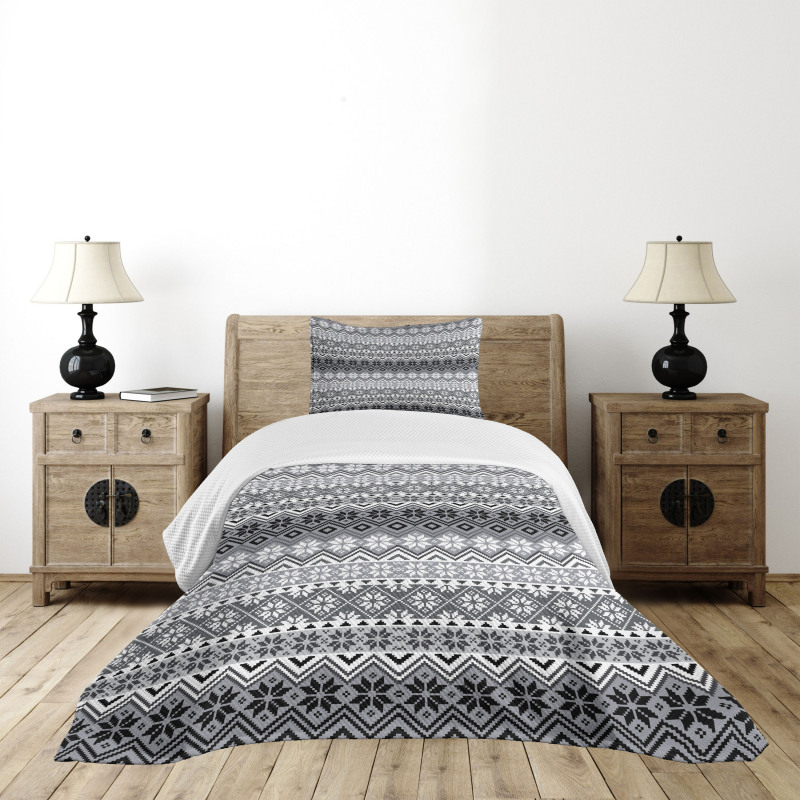 Nordic Snowflake Pattern Bedspread Set