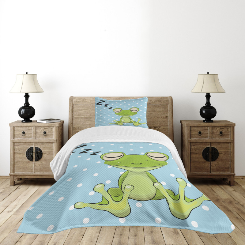 Frog Prince Polka Dots Bedspread Set