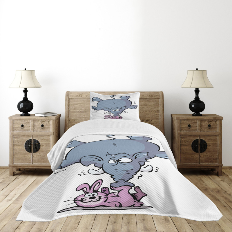 Rabbit Mascot Animal Bedspread Set