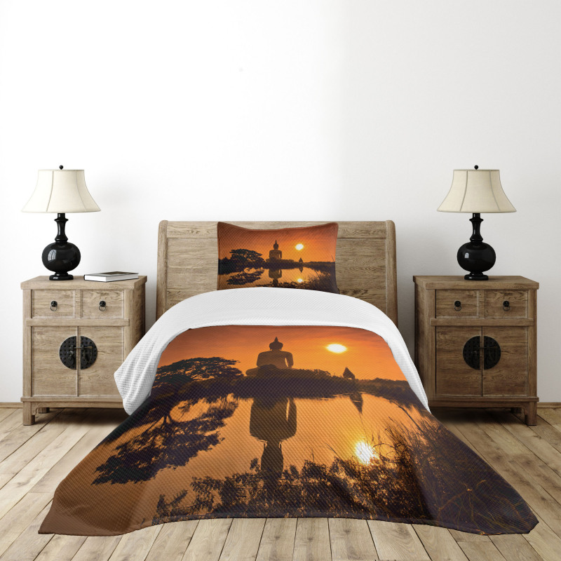 River Sunset Thai Culture Bedspread Set