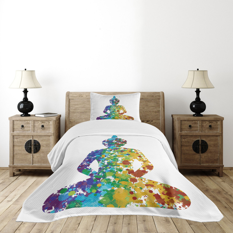 Meditating Silhouette Bedspread Set