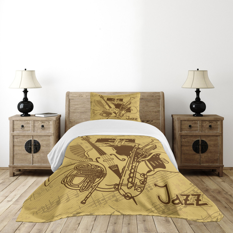 Jazz Music Equipments Bedspread Set