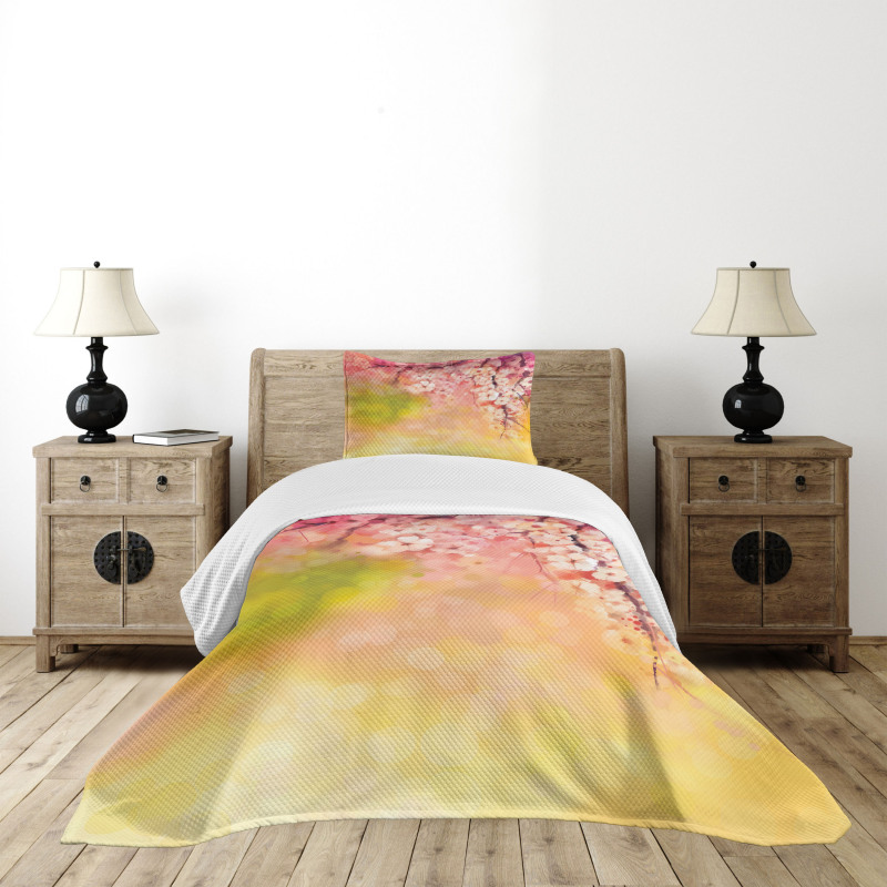 Sakura Floral Beauty Bedspread Set