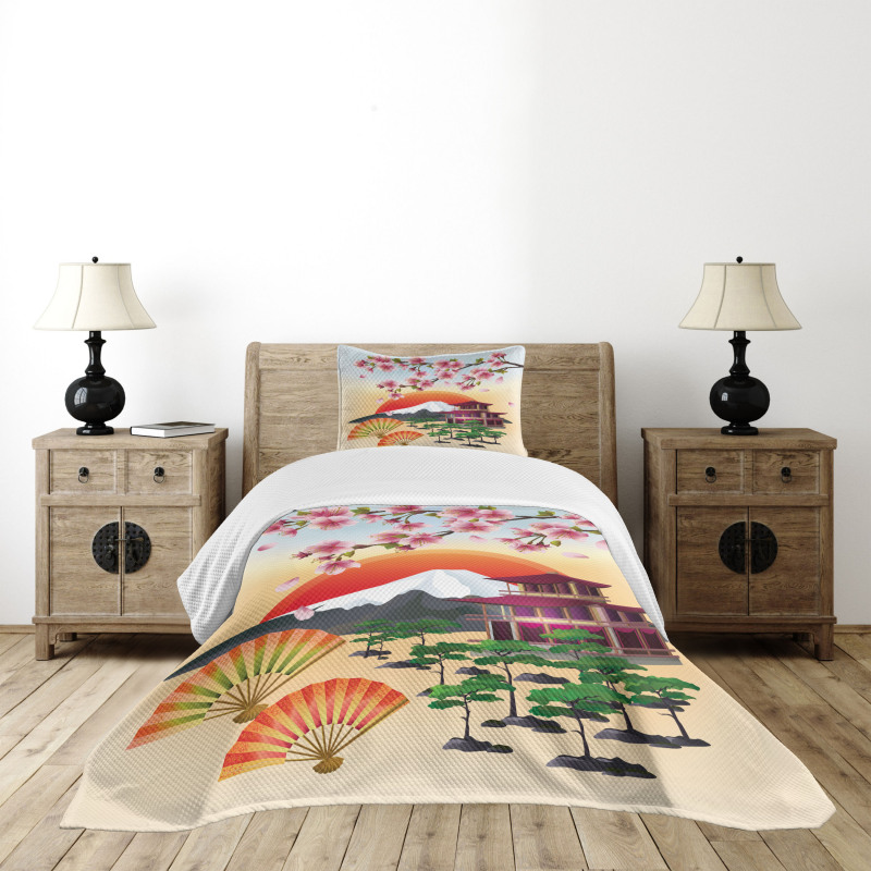 Building Sakura Sunrise Bedspread Set